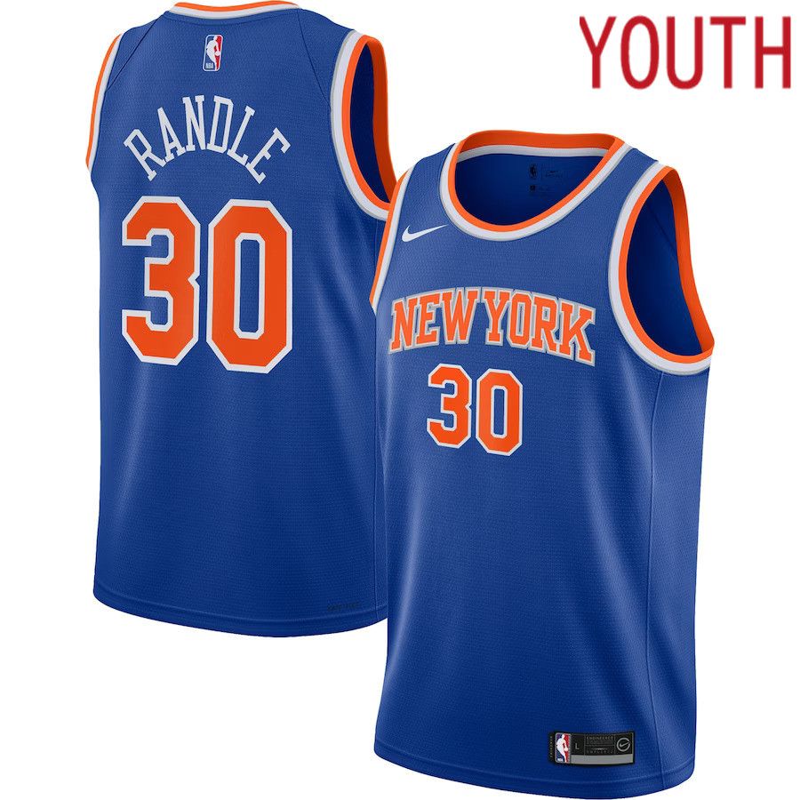 Youth New York Knicks 30 Julius Randle Nike Blue Swingman NBA Jersey